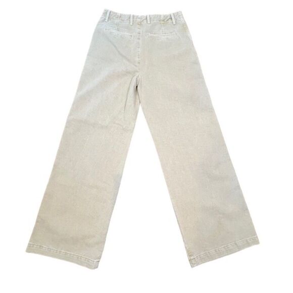 ZARA Khaki Denim Tan Wide Leg Women's Pants Trousers Size 6 - Picture 6 of 10